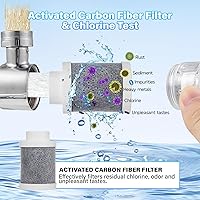 Vista 2 de Filtro de agua para grifo de fregadero, extensor de grifo giratorio de 1080°, elimina el cloro, el sabor, el olor, alivia más del 99% la piel seca