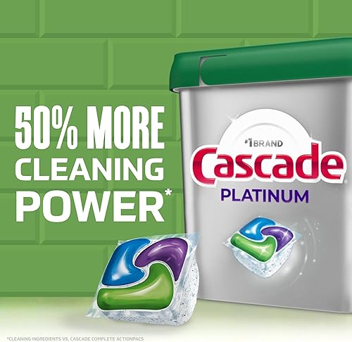 Miniatura 4 de Cascade Platinum Cápsulas para lavavajillas, detergente para lavavajillas, jabón detergente para platos, fresco, 71 unidades