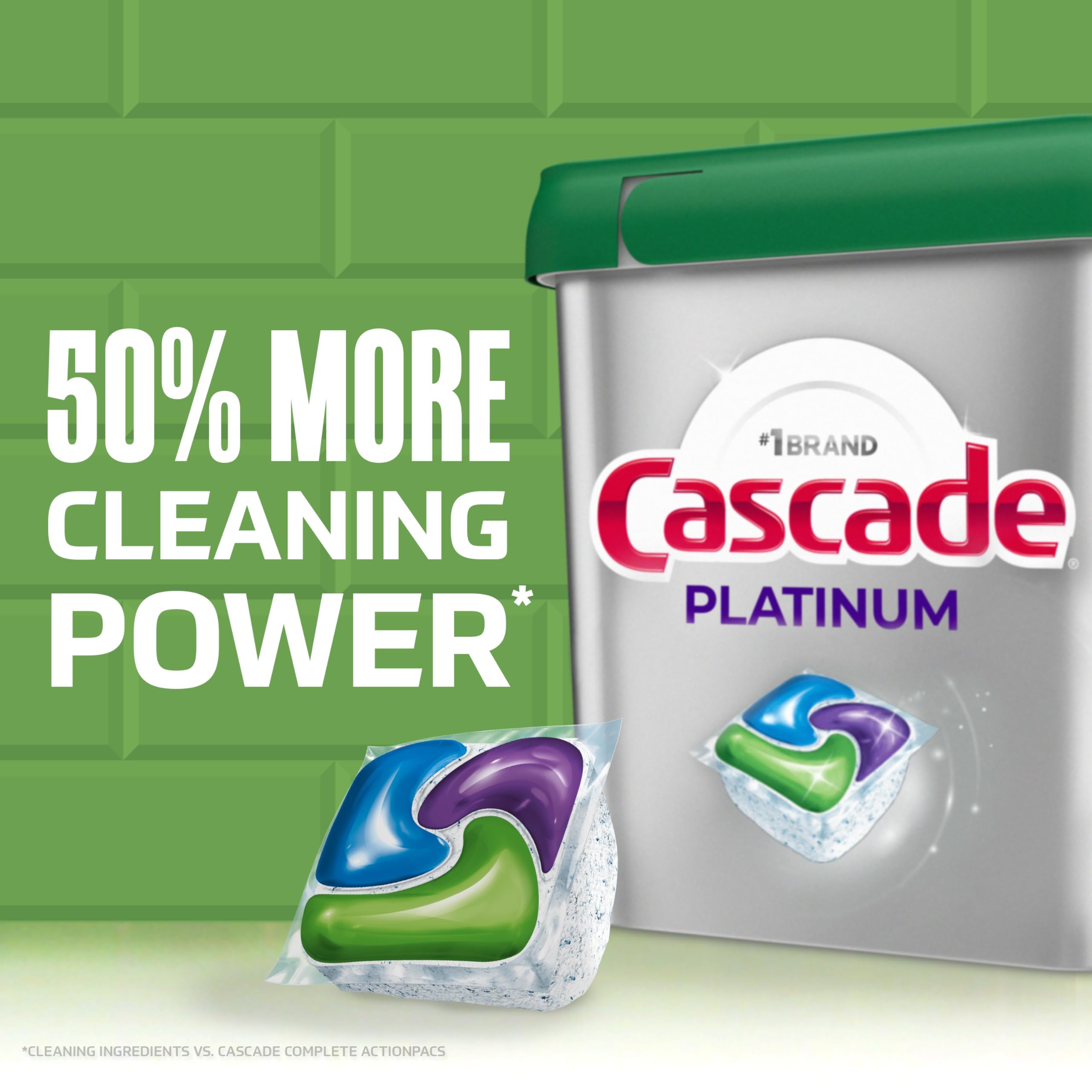 Cascade Platinum Dishwasher Pods, Dishwasher Detergent, Dish Detergent Soap, Fresh, 71 count