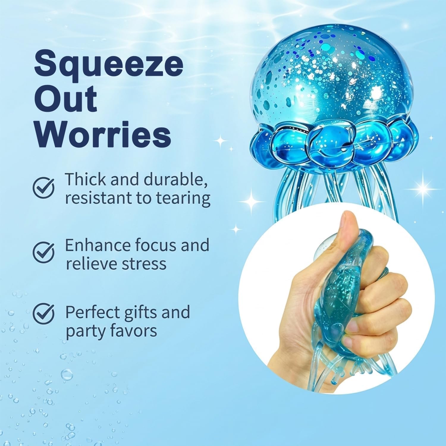 Jellyfish Squishy Toy - Stress Relief Fidget -4 Jellyfish Squishy Toy - Stress Relief Fidget -4