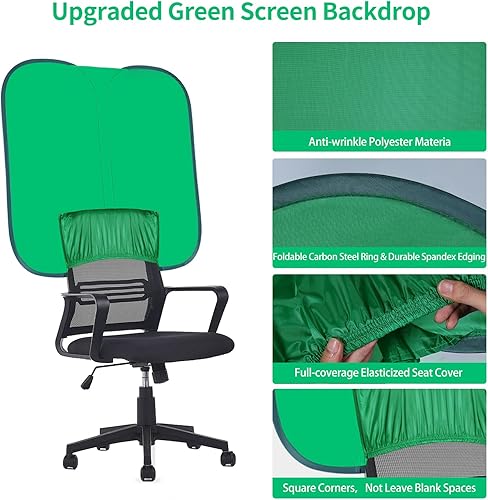 Miniatura 3 de Fondo de pantalla verde, silla portátil de pantalla verde de 40 pulgadas, telón de fondo plegable con soporte, llave croma, pantalla de fondo para
