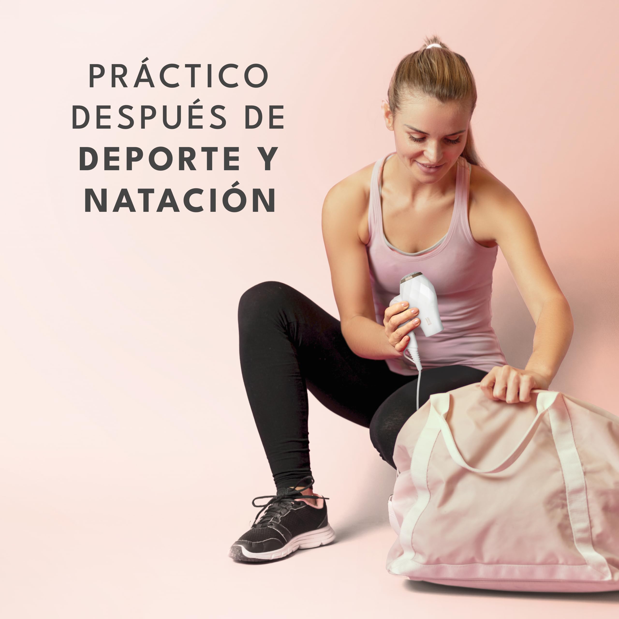 LEBENLANG Secador pelo de viaje plegable pequeño - Doble voltaje & Bolsa de viaje con boquilla I Secador de pelo ionico I Hair dryer Secadores de pelo I Secadora cabelo Mini blow dryer & Secador rizos