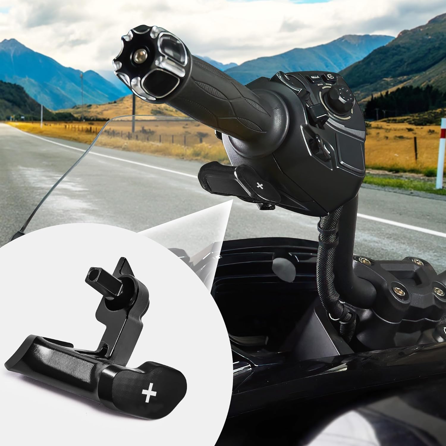 Aluminum Shift Paddle Thumb Throttle Lever Controller for Can Am Spyder F3/F3-S/F3-T/F3-L (2015-2023), RT/RT-L (2011-2023), Shifter Response Controller Fit for Spyder Accessories(Black)