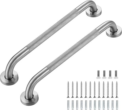 Miniatura 26 de Barras de agarre para ducha, paquete de 2 asas antideslizantes de ducha de 16 pulgadas para ancianos, barra de seguridad para ducha, barras