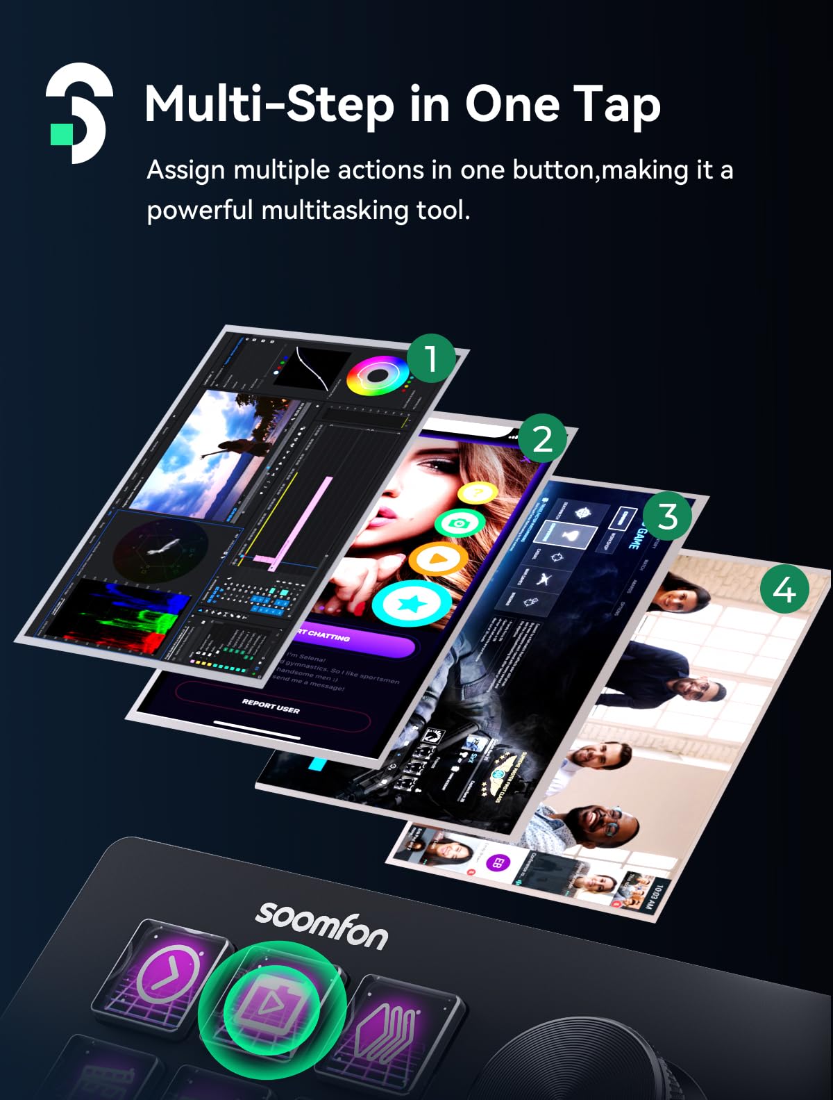 SOOMFON Stream Controller SE Deck with 6 Macro Keys and Dashboard, Customizable LCD Buttons Support Trigger Actions in OBS - Image 3