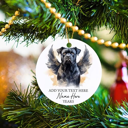 Vista 141 de Adorno conmemorativo personalizado de Bulldog Inglés – Alas de ángel, regalo de Navidad personalizado para perro, mamá y papá Adorno de Bulldog