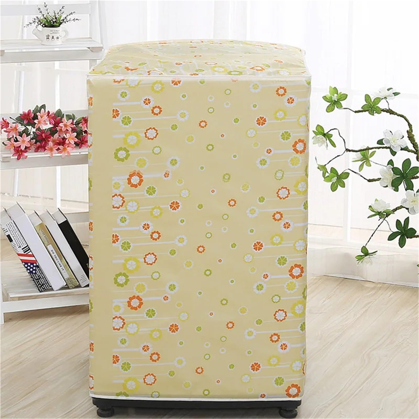 2 pezzi di copertura for lavatrice custodia impermeabile multifunzione for uso domestico protettiva for a vibrazione per Interno(Beige)