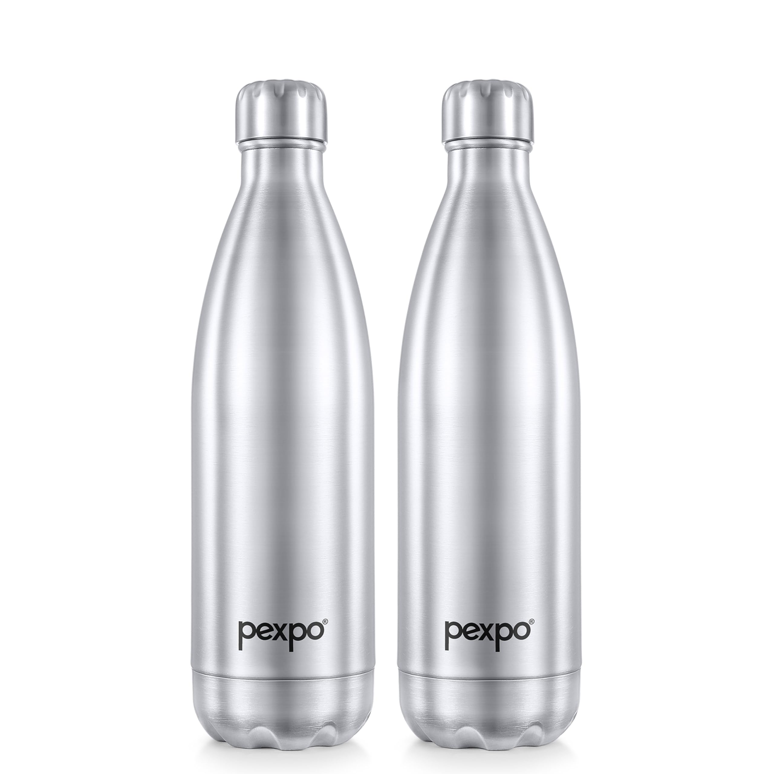 Go24 pexpo Stainless Steel Water Bottle Electro Silver 980ml