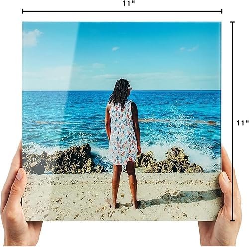 Miniatura 6 de Fracture Impresión fotográfica de vidrio personalizada, 11 x 11 pulgadas, carga tu imagen, cuadrado mediano