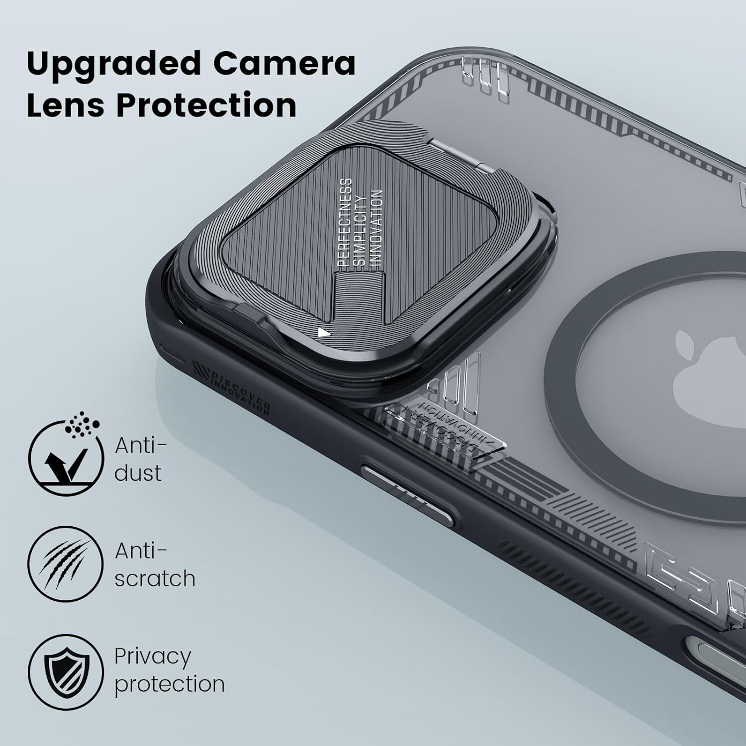 Nillkin Magnetic for iPhone 16 Pro Max Case Clear, Compatible with Magsafe, Never Yellow & Biodegradable Material, Translucent Case with Invisible Kickstand & Camera Cover for 16 Pro Max 6.9", Black - Image 4