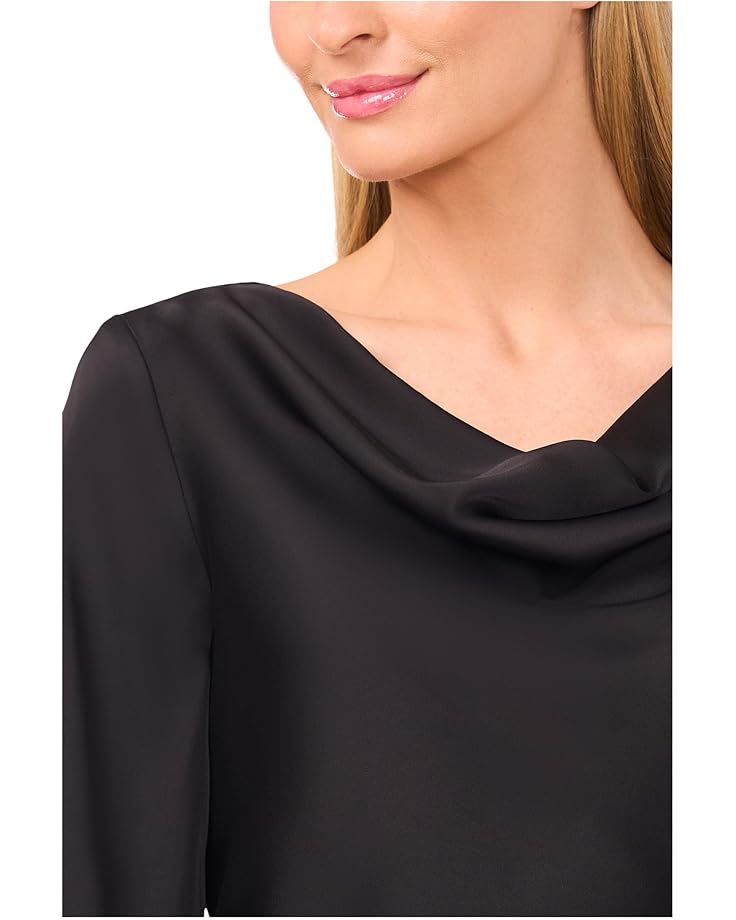CeCe Long Sleeve Satin Cowl Neck Top - #3 of 3