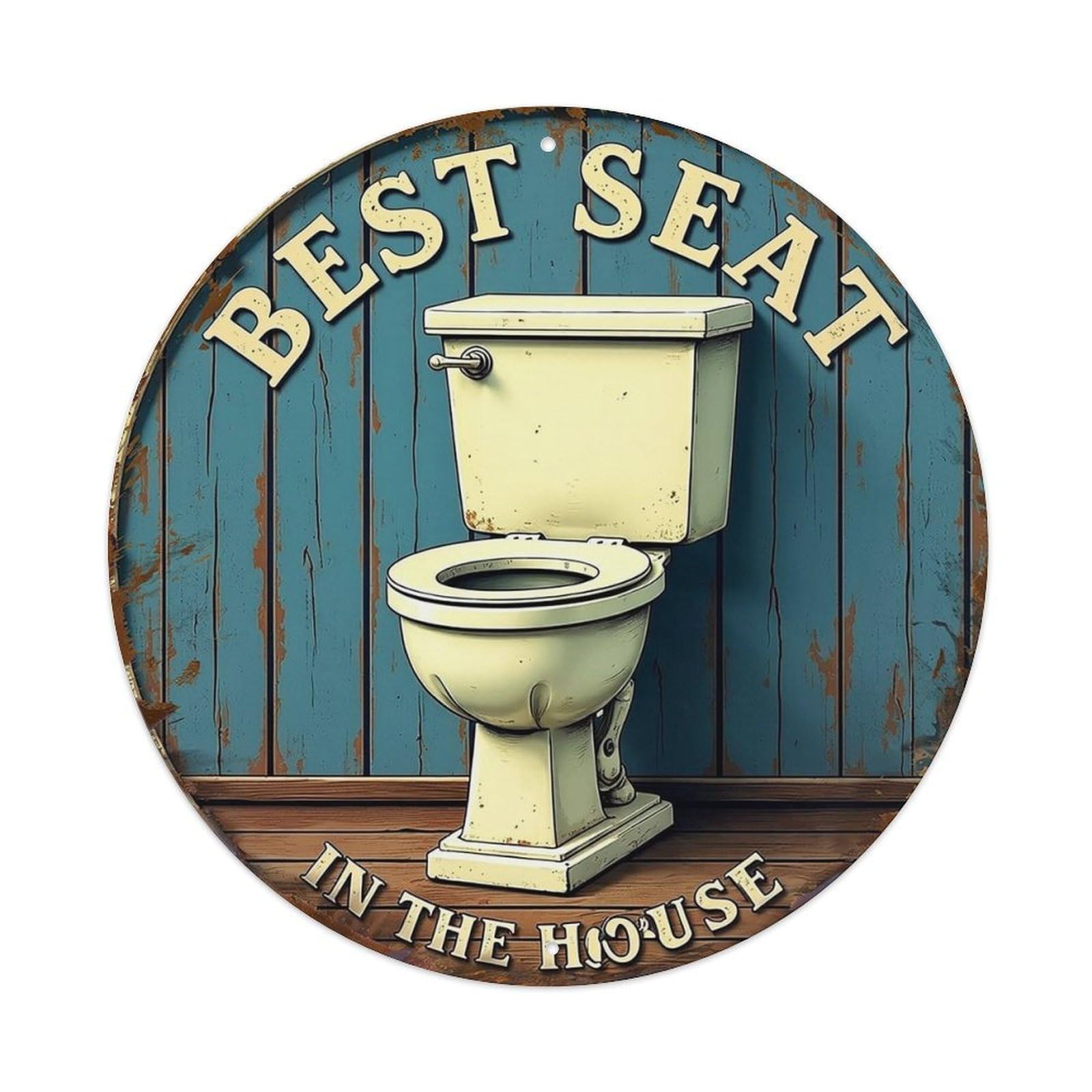 Best Seat In The House Tin Sign Metal Poster Vintage Metal Signs for Home Man Cave Bar Cafe Kitchen laundry room Wall Decorations 8x8 inches