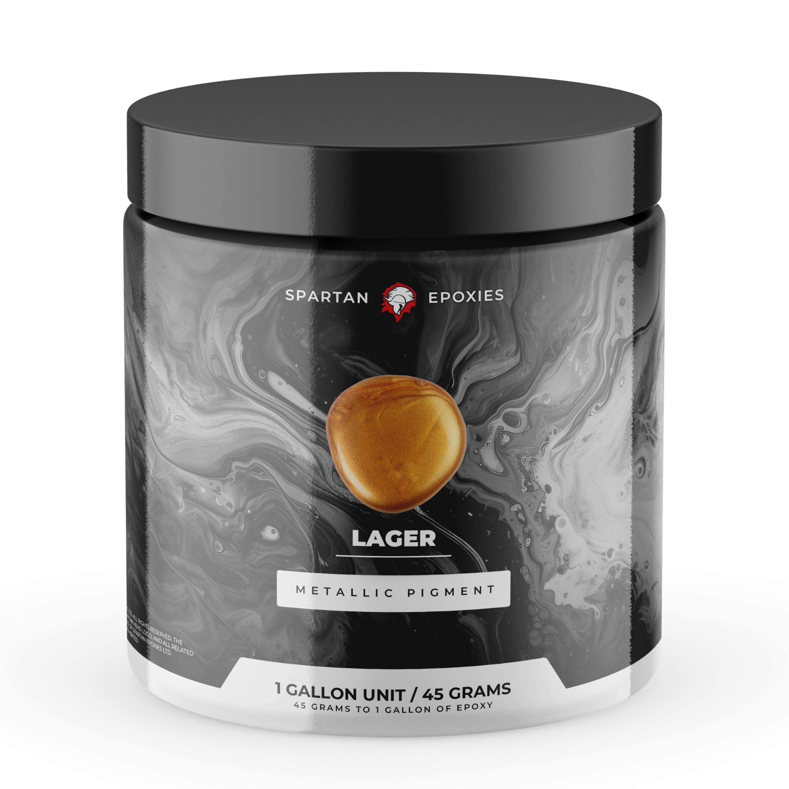 Spartan Epoxies Metallic Pigment Powder for Epoxy - 30 Unique Colors, 4oz for 1 Gallon and 12oz for 3 Gallons of Clear Epoxy, Made in the USA (Lager,