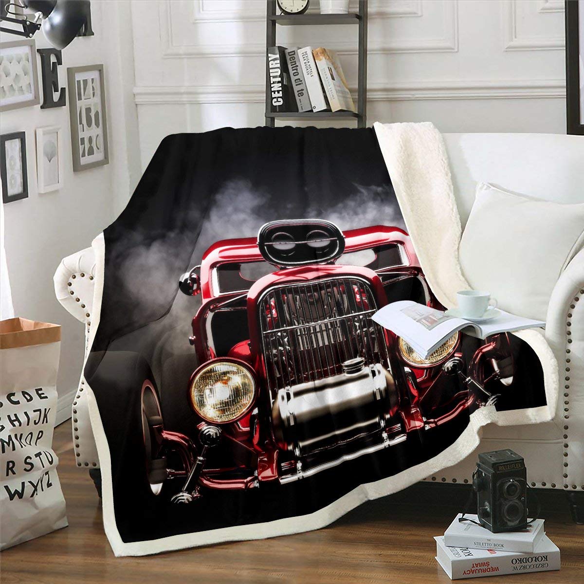 Amazon.com: Vintage Racing Car Blanket Throw, with Smoke Classic Car Model  Fire Truck Extreme Speed Sports Cars Automotive Sherpa Blanket, Decorative  Sofa Fleece Blanket Ultra Soft, Throw 50x60, Red Black : Home