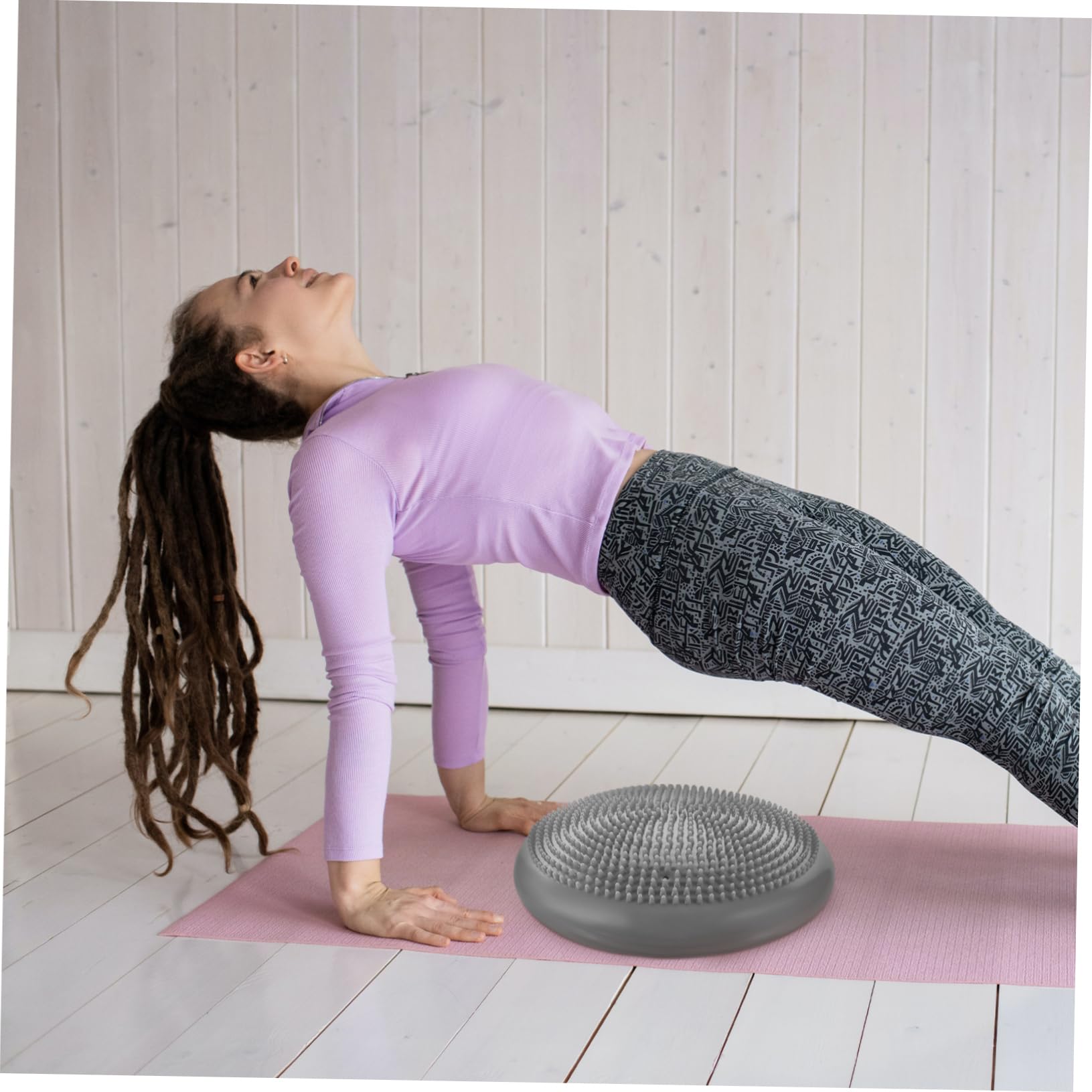 Hemobllo Coussin d'Équilibre Gonflable 33Cm Coussin Oscillant Extra Épais en Silicone Siège Ergonomique pour Yoga Fitness et Rééducation Soulagement des Maux de Dos