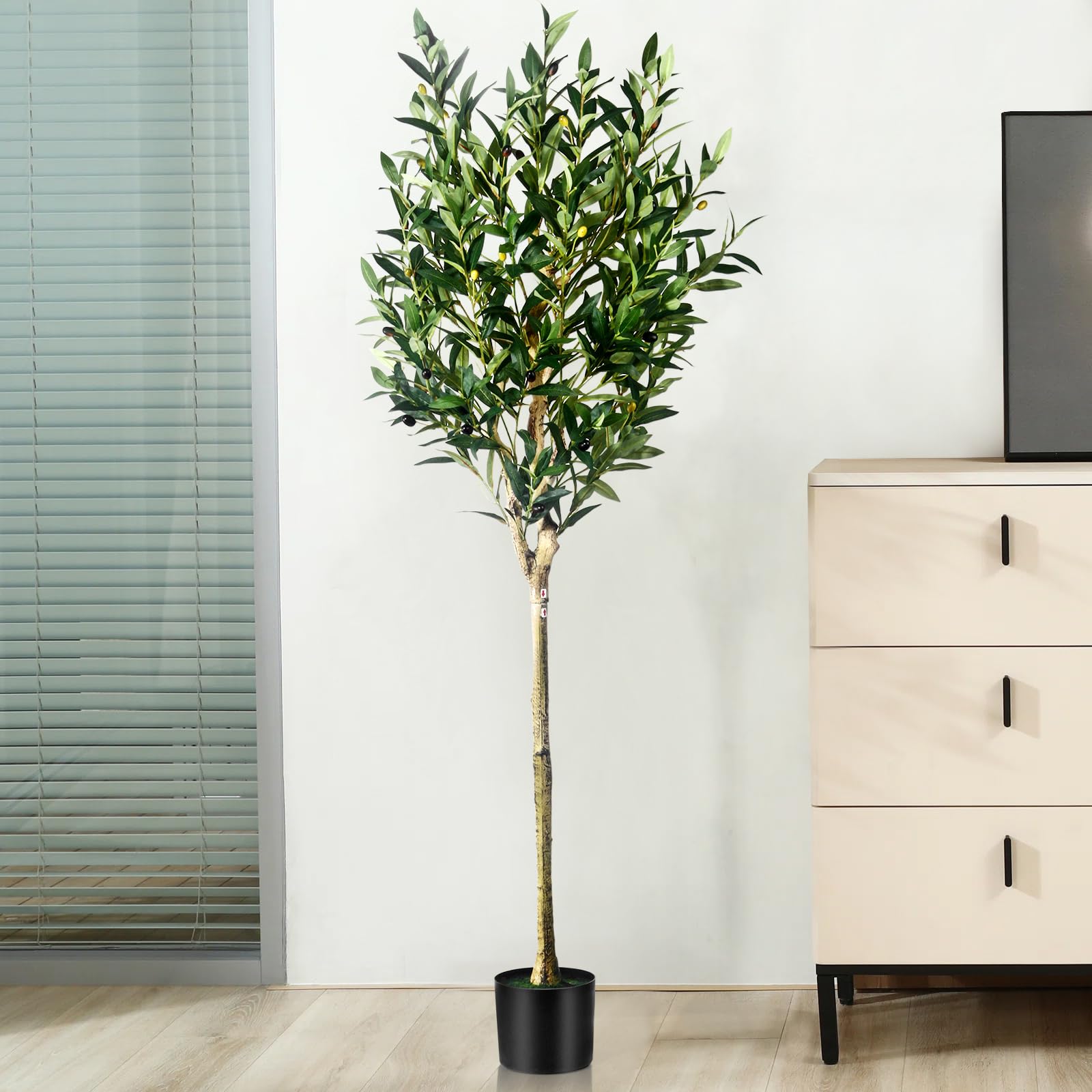 5ft Artificial Olive Tree Indoor, Realistic Faux Fake Plant for Home ...