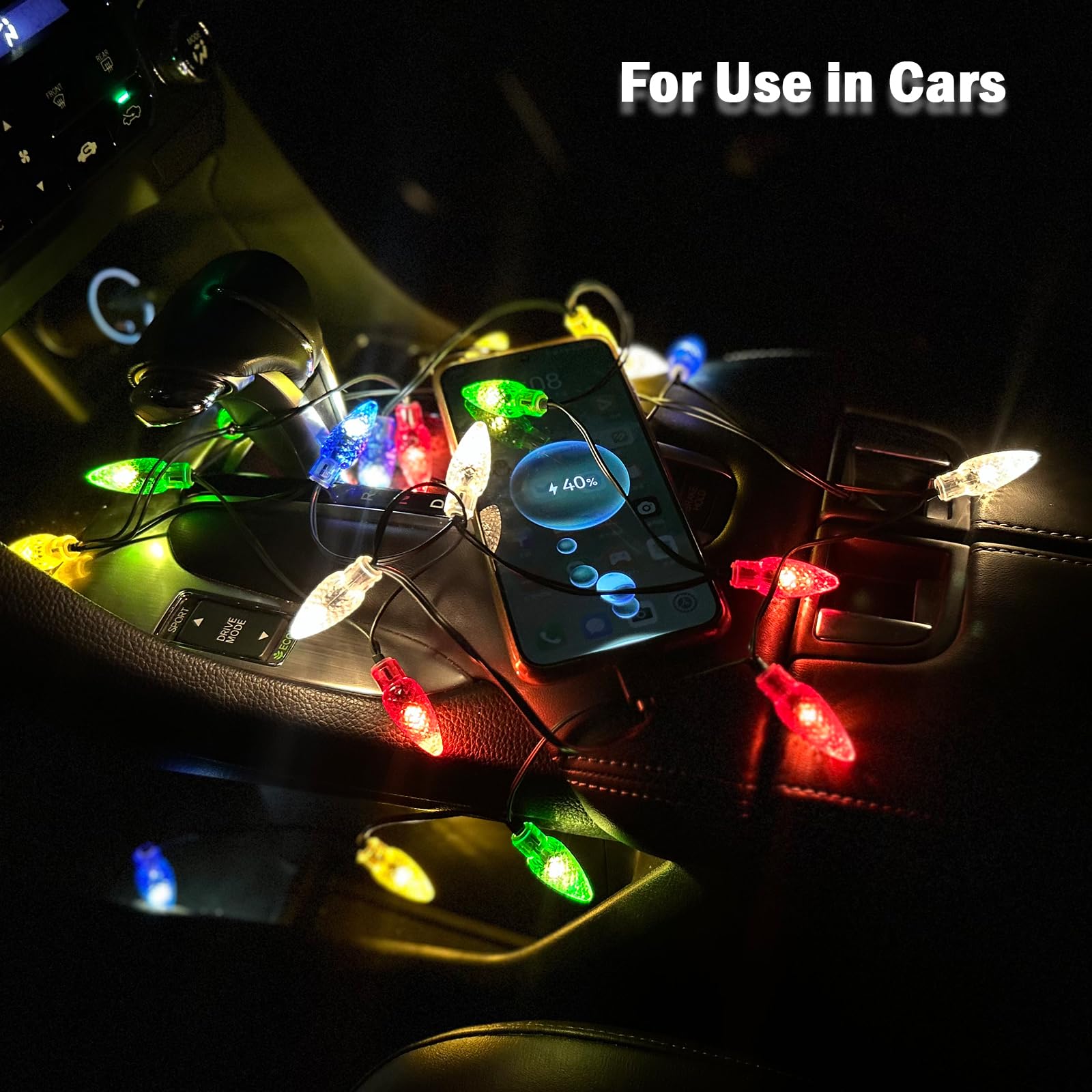 Confezione da 2 cavi di ricarica per telefono con luci natalizie, cavo di ricarica USB A a tipo C da 55 pollici con 10 lampadine LED, cavi di ricarica Holiday compatibili con telefoni e 17/16/15 e Pad