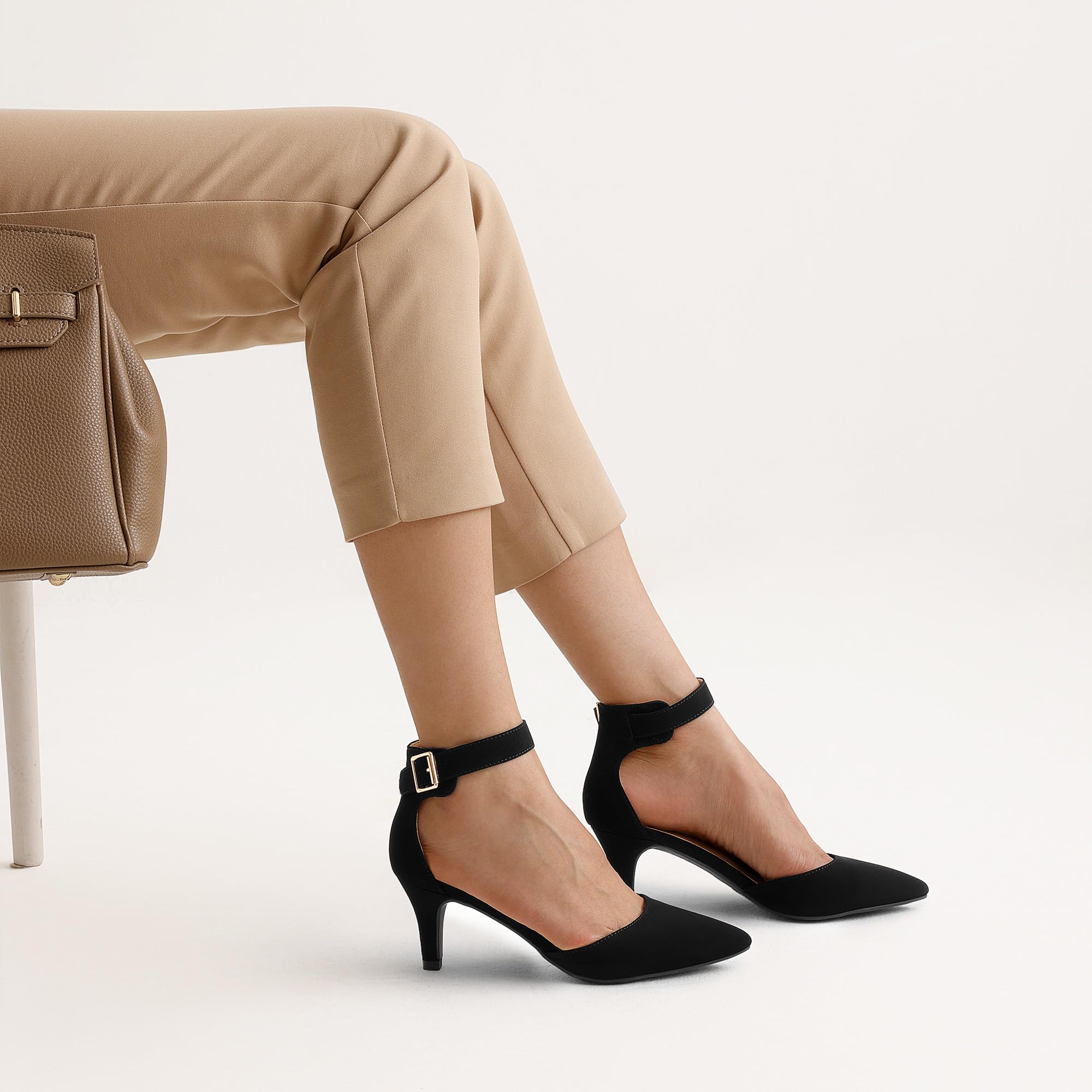 DREAM PAIRS Kitten Heel Low Heel for Women Closed Pointed Toe Pumps Wedding Party Sexy Dress Shoes Lowpointed