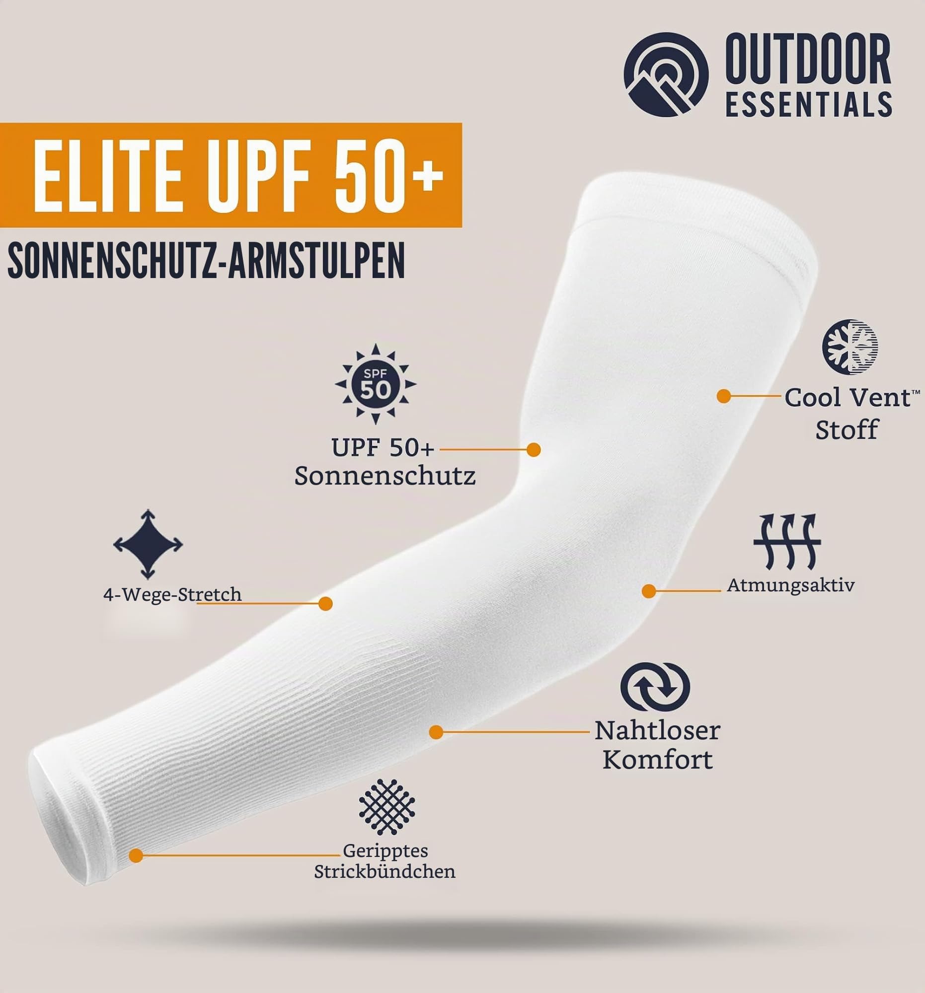 UV-Sonnenschutz Kompressions-Armstulpen – Tattoo Cover Up – kühlende Sportbandage für Fußball, Golf & Volleyball