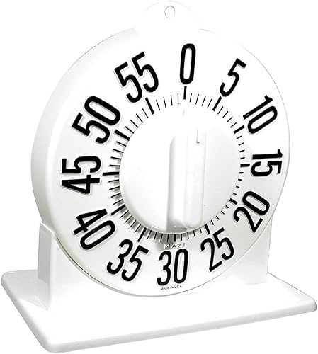 Temporizador táctil de baja visión de anillo largo con soporte - esfera blanca