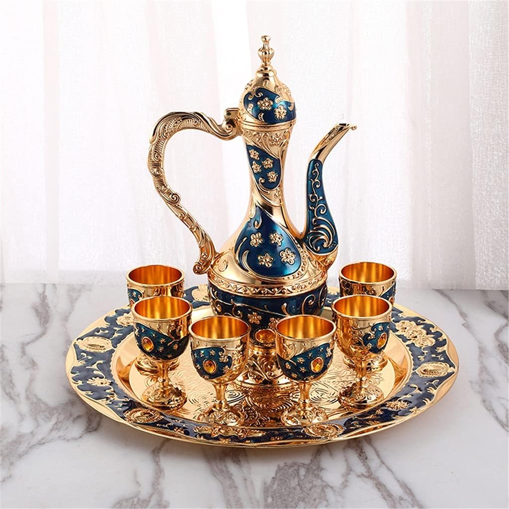 European Small Wine Plate Pattern Wine Dispenser Household Wedding Festive Supplies Wine Utensils Shot Glasses (Color : B) (C)