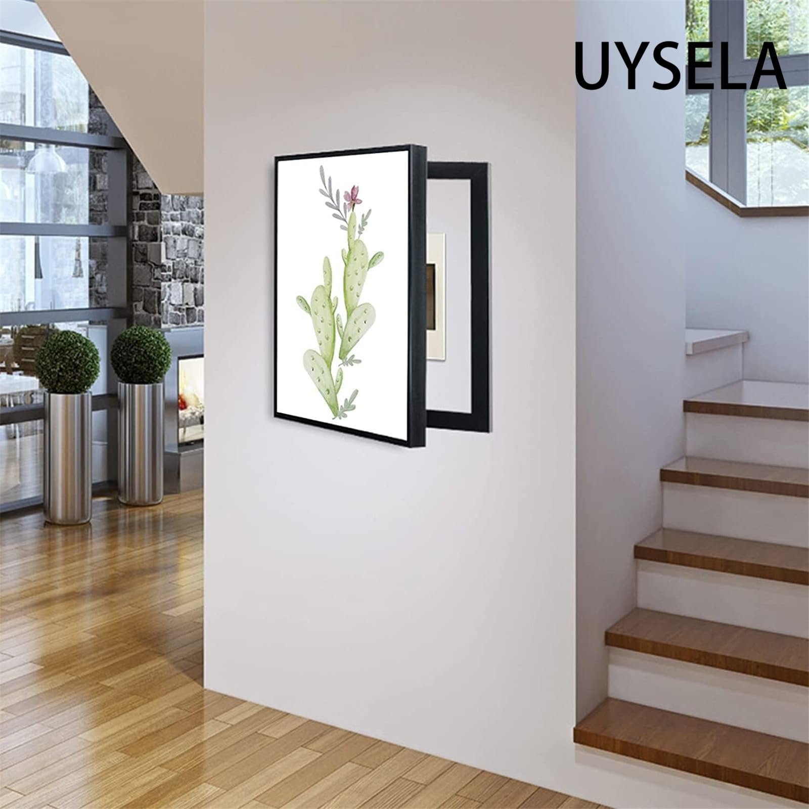 UYSELA Copri Quadro Elettrico Decorativo Copri Contatore Elettrico Appeso Quadro Copri Quadro Elettrico Copri Contatore Elettrico Appeso,Black 4