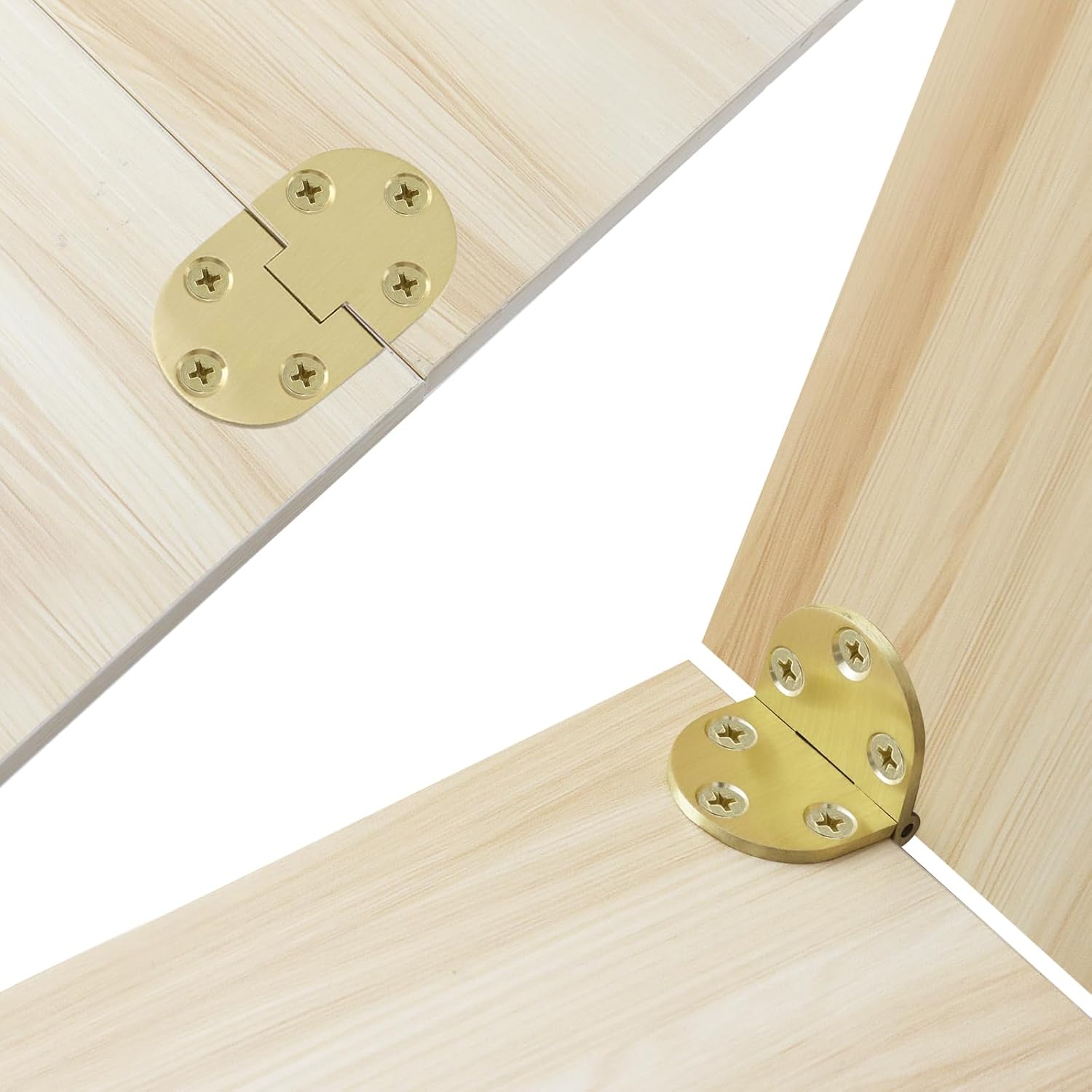 Antrader Brass Butler Tray Hinge,Round Edge Hinge with Screws,2Pcs image 4