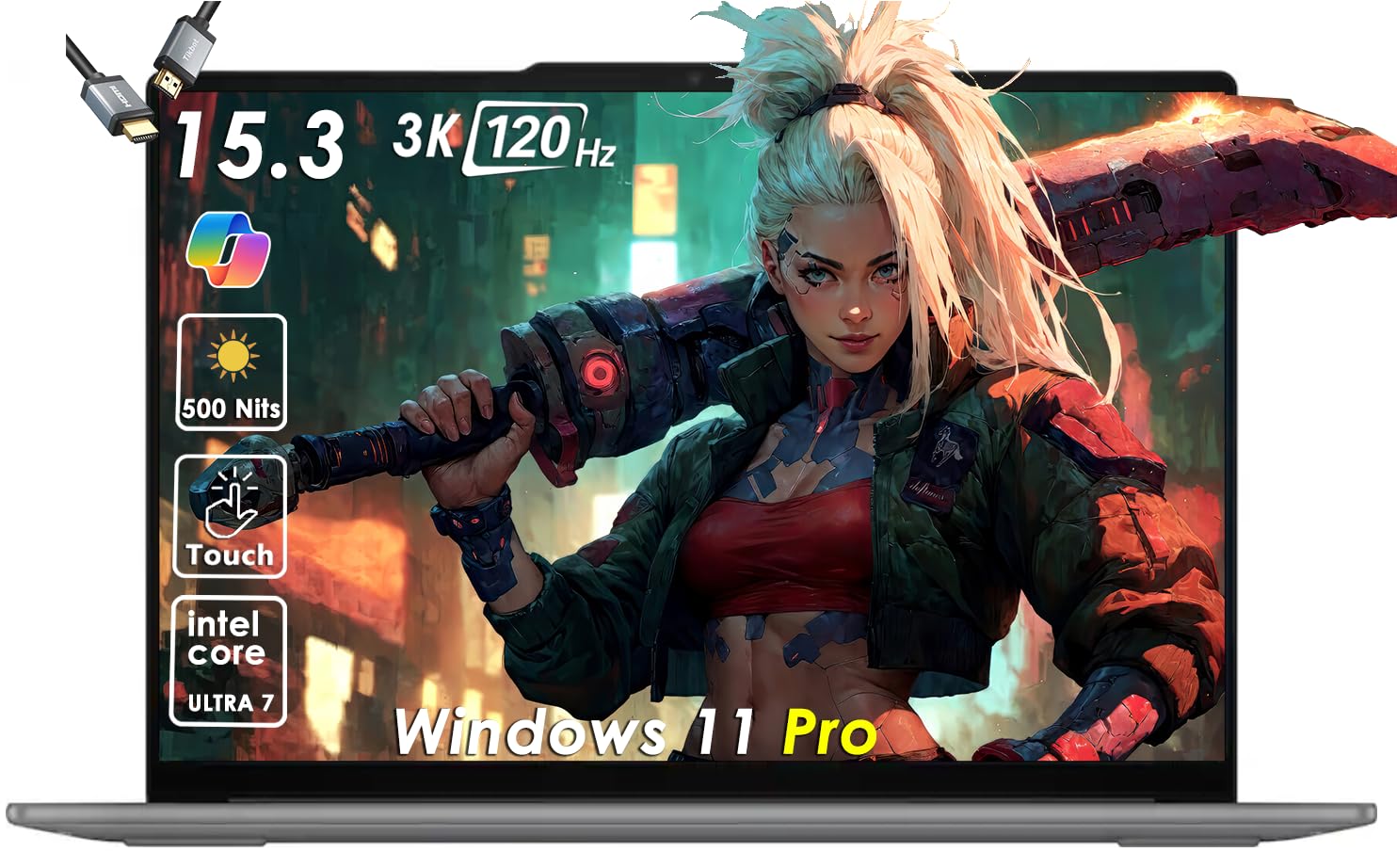 Lenovo Yoga Slim 7i Aura Edition: AI Laptop, Copilot+ PC, 15.3" 3K Touchscreen, Ultra 7 256V, 16GB RAM, 2TB SSD, 22Hour, Thin & Light Creator Laptop for Design, Win11 Pro W/HDMI-picture-22
