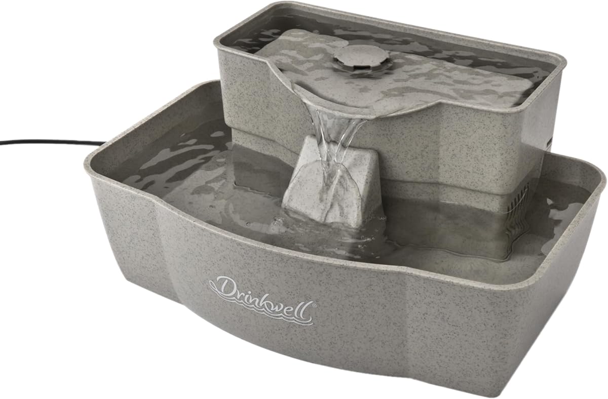 Drinkwell Multi-Tier Pet Fountain, Cats & Dogs, Large | 100 oz Capacity, 2 Drinking Heights, Great for Senior/Arthritic Pets, Top-Rack Dishwasher Safe