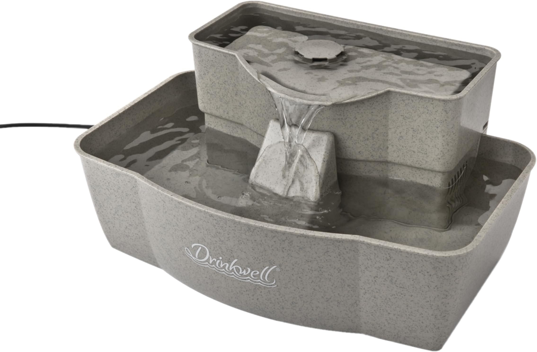 Drinkwell Multi-Tier Pet Fountain - Encourages Hydration for Cats & Dogs - Large-Capacity Waterer - Double Tier - Filtered Fountain with Carbon Filter - 100 oz Water Capacity