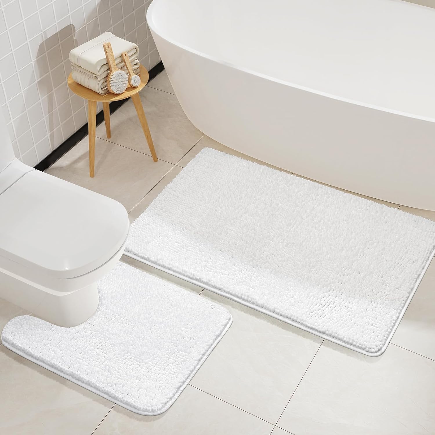 Amazon.com: LOCHAS Bathroom Rugs Sets 2 Piece, Soft Non Slip Bath Mat ...