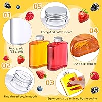 Vista 3 de Thenshop Paquete de 24 botellas de plástico con tapas, botellas de jugo transparentes, botella de agua plana, botella de plástico reutilizable, mini