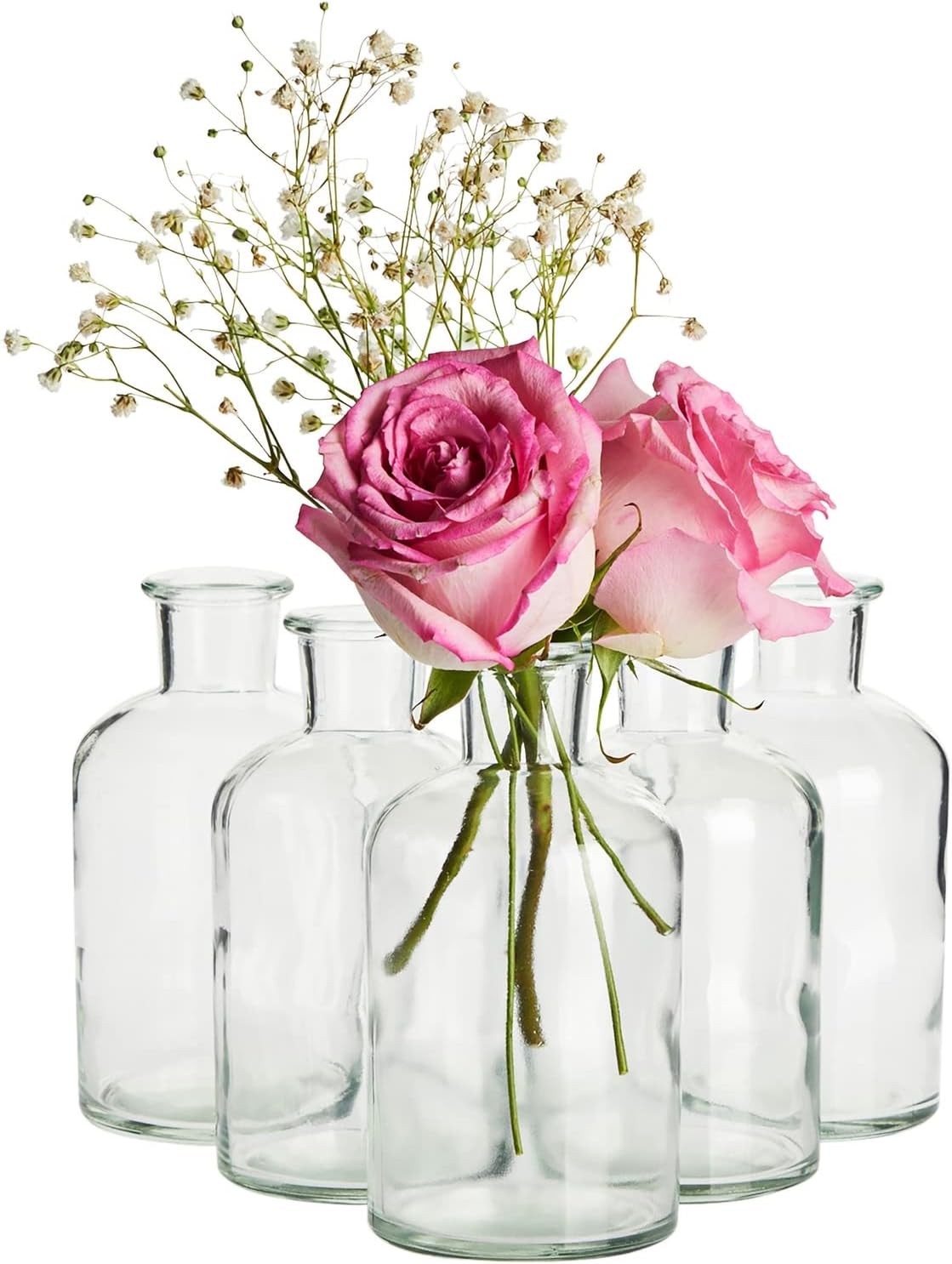 Farmlyn Creek Narrow Jar Vases - 2.8 in x 5 in, 7.5 oz, 6 Pack, Clear Glass - Apothecary-Style Jars & Glass Bottle Vases for Propagation & Mini Decorative Bottles - Image 5