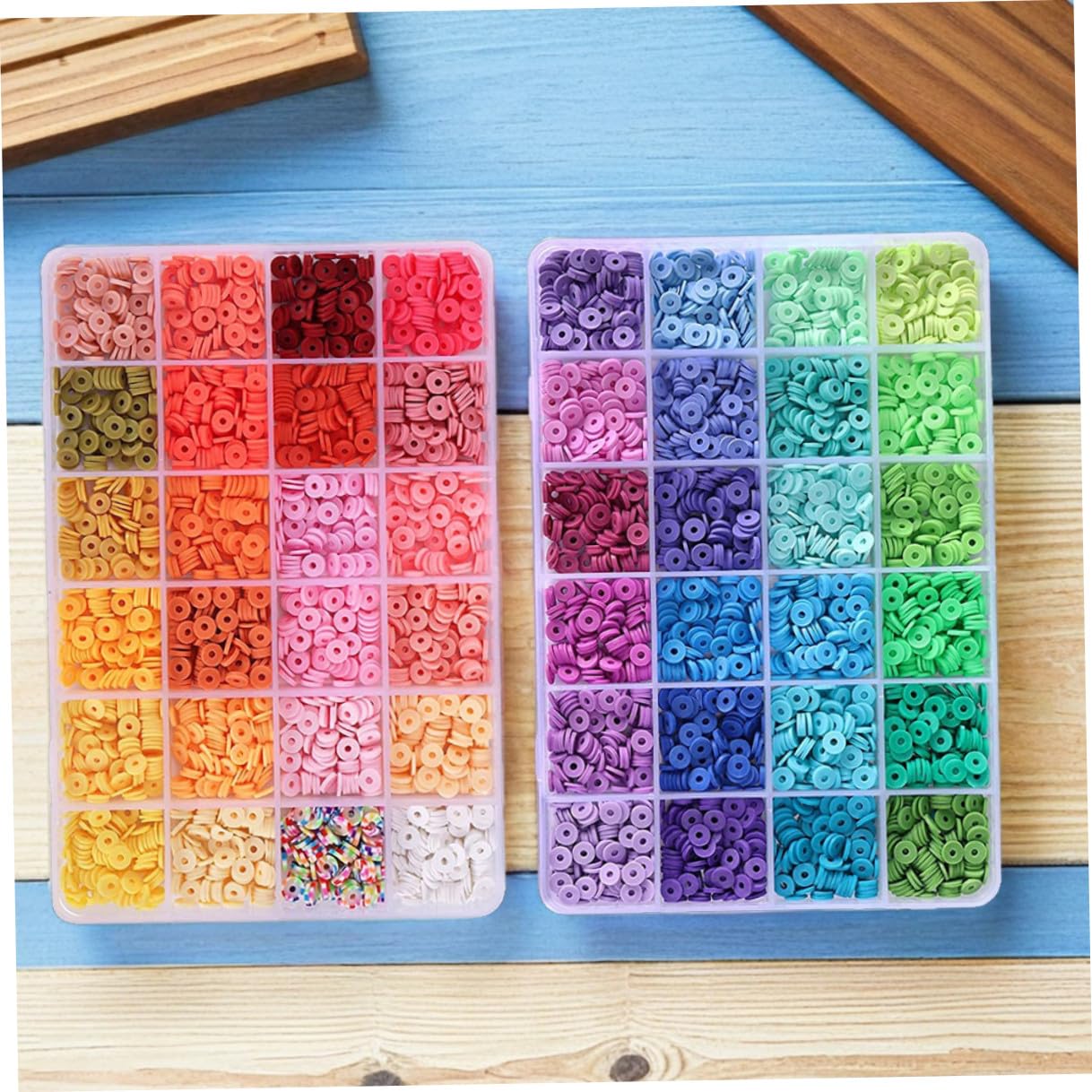 NOLITOY Kit Perla Argilla Fai da Te 48 Colori 4800 Pezzi Accessori e Filo Elastico per Creazione Braccialetti Collane e Gioielli Creativo per Ragazzo Ragazza e Adulti Hobby Artigianali