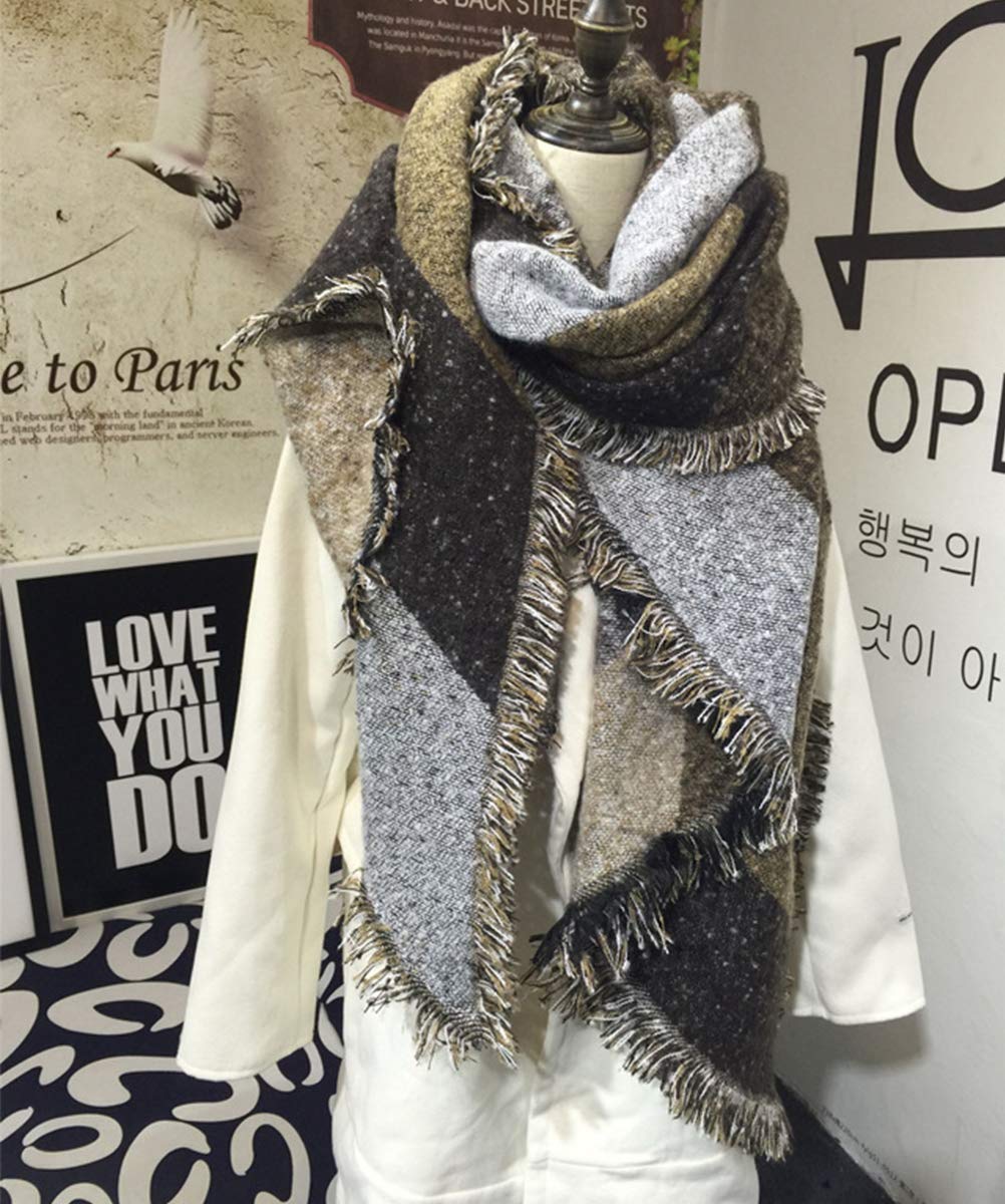 JFAN Sciarpa Donna Foulard Plaid Stola Donna Tartan Grande Scialle Abbigliamento Invernali per Moda