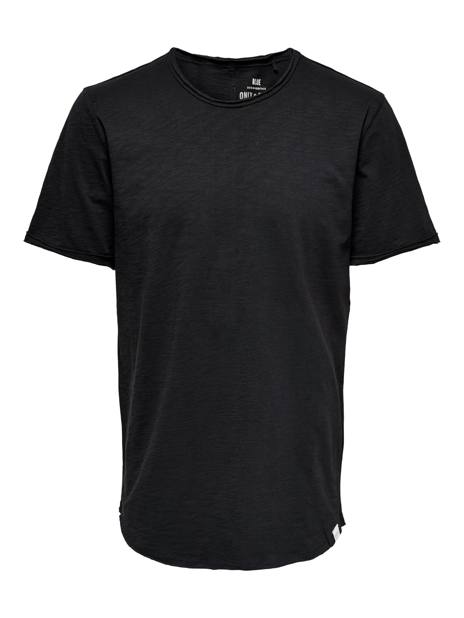 ONLY & SONS Male T-Shirt Onsbenne T-Shirt, Black (Black-3), S