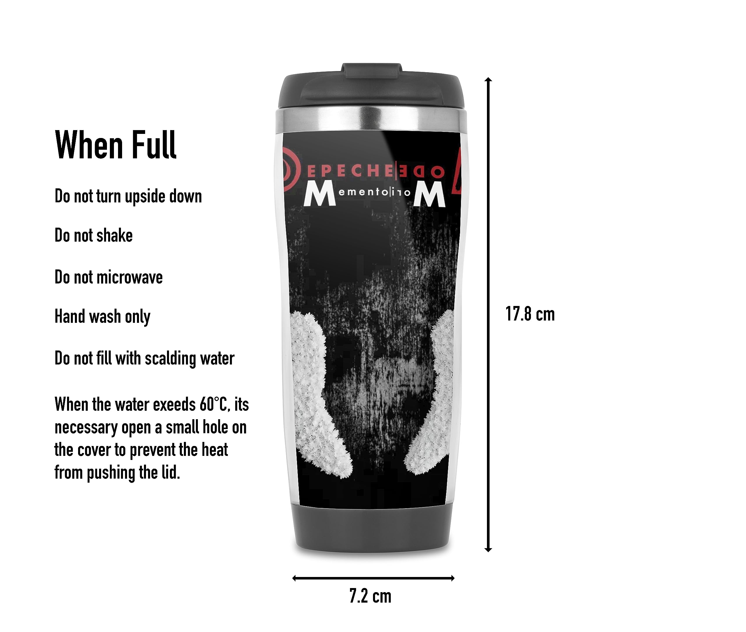 Glades Depeche Mode 101 Travel Mug – Isolierbecher 330 Ml, Edelstahl, Auslaufsicher