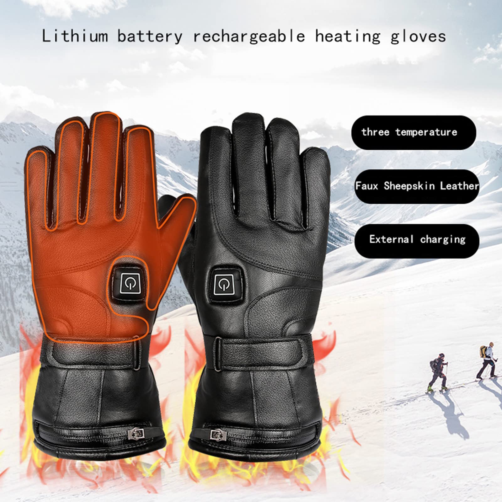 CHEWYNP Guantes de Invierno para Hombres y Mujeres: Guantes Impermeables y cálidos para Clima frío, Guantes térmicos con Dedo de Pantalla táctil 3 Niveles de calefacción 4000 mAH para Moto
