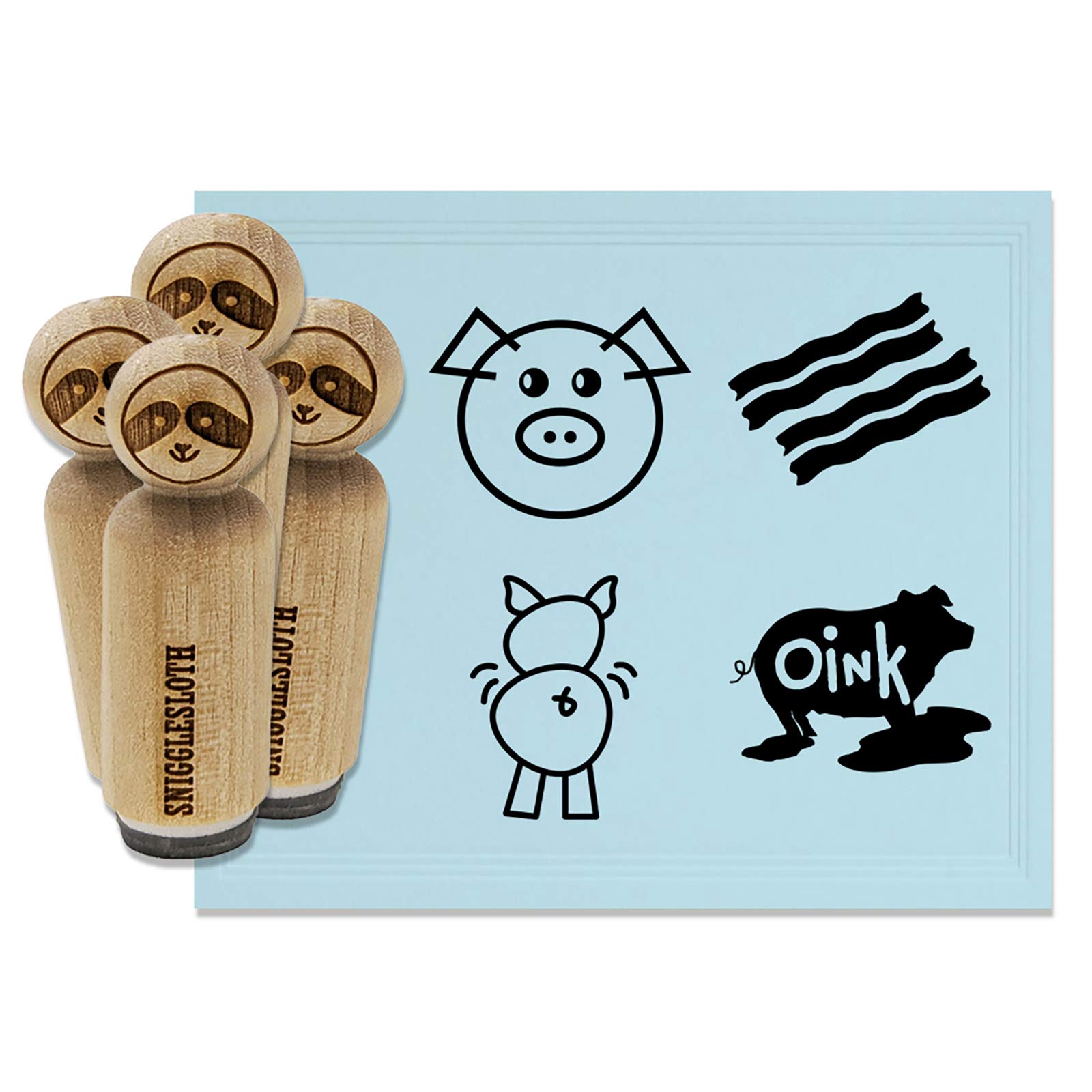 Pig Oink Butt Funny Bacon Rubber Stamp Set for Stamping Crafting ...