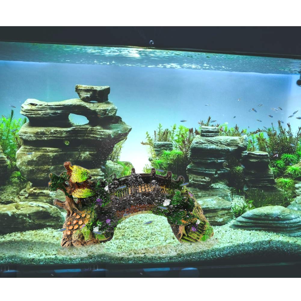 Kit Decorazioni Acquario 13 Pezzi - Piante Artificiali E Ponte In Resina, Per Pesci, Facile Da Pulire E Atossico - Foto 5