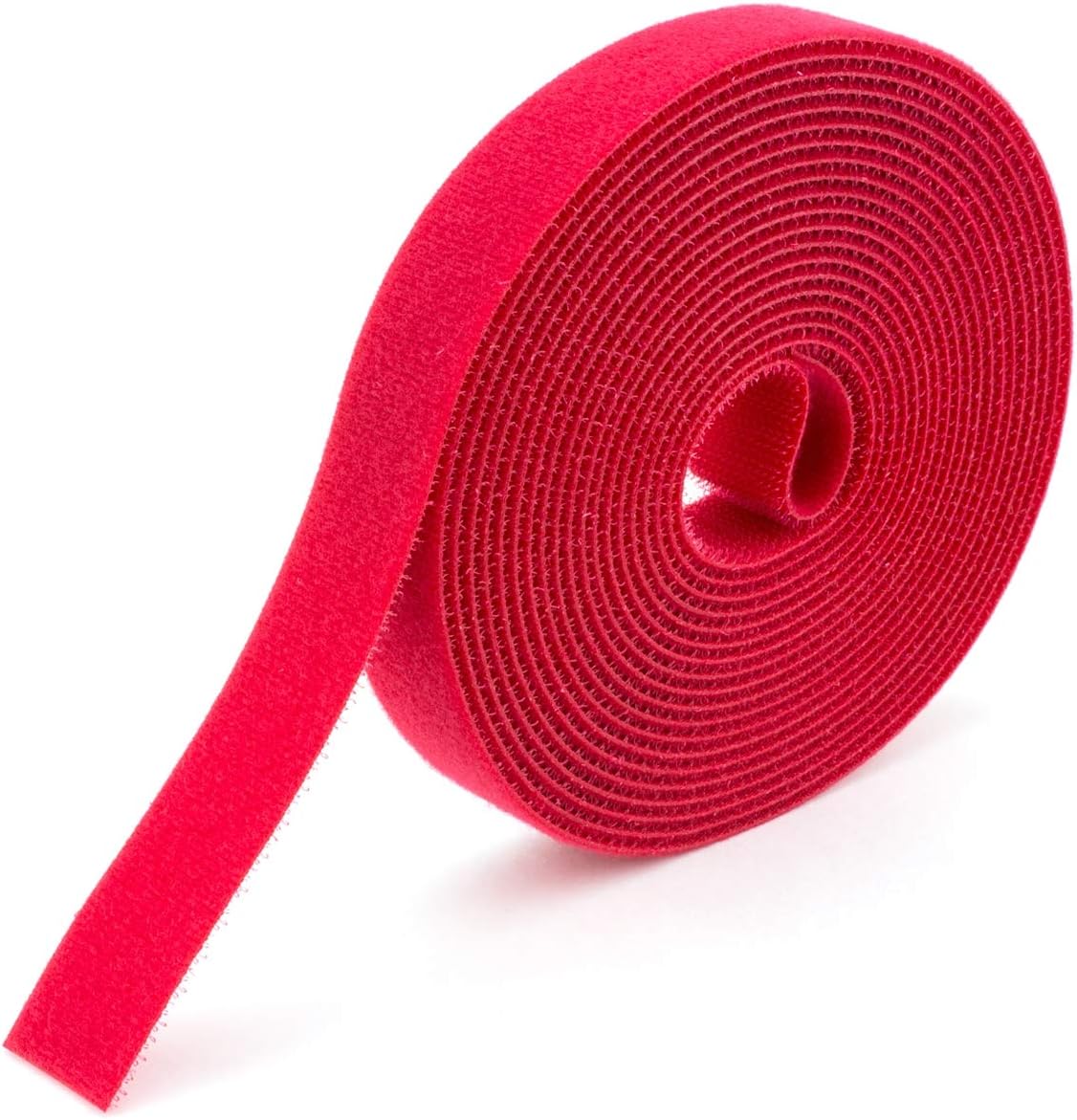 Secure 3/4 Inch Continuous Maroon Fire-Rated Hook and Loop Wrap for Cable Management and Organization in Home or Office - 25 Yards