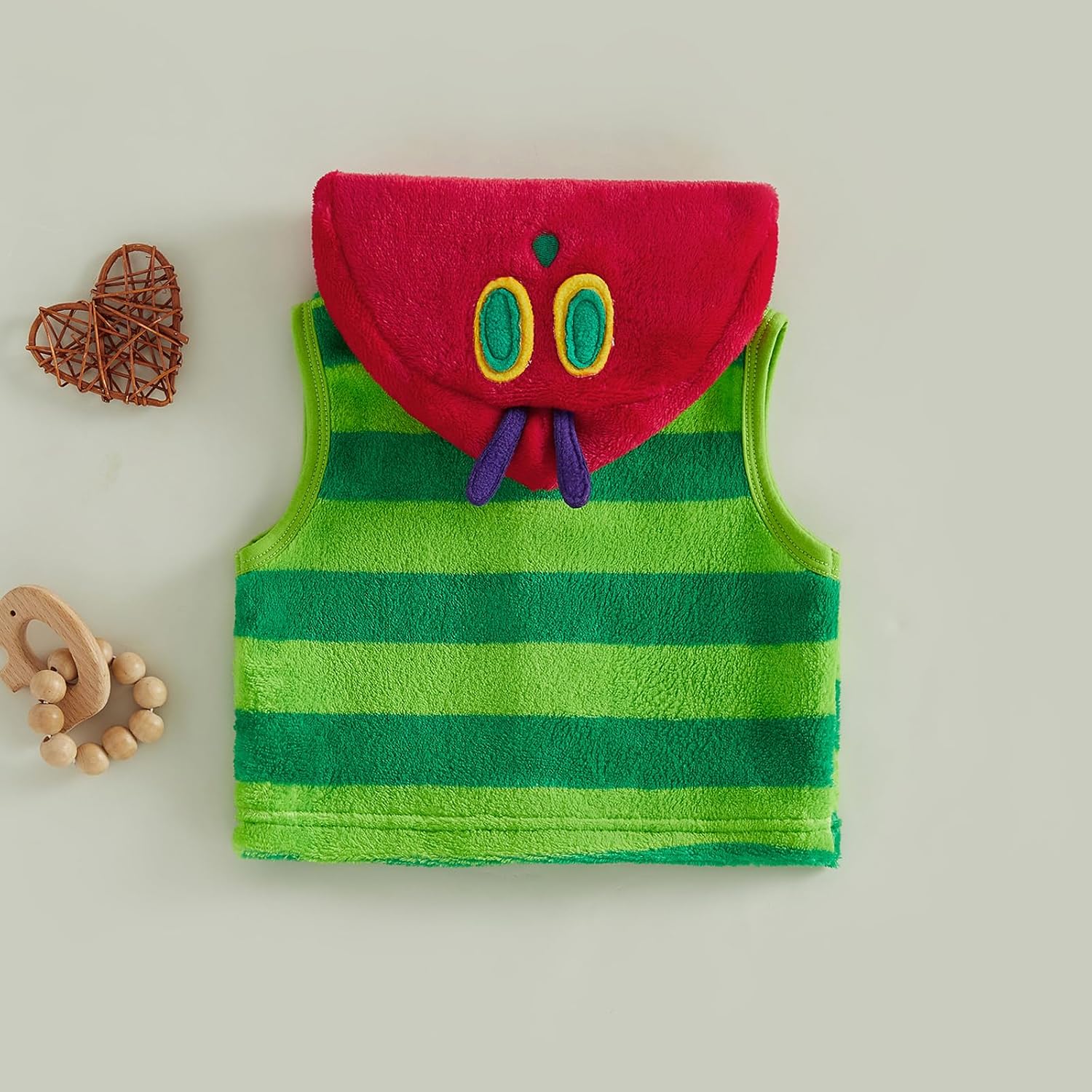 Toddler Halloween Outfit Sleeveless Vest Caterpillar Hooded Jacket
