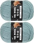 MECCANIXITY 2PCS Crocheting Yarn,Dark Green 3 Ply wool Yarn 200g Sport Weight Yarns Bulk Soft and Fluffy Yarns for Knitting DIY Crochet Handicraft Blankets Hat Sweater Gift,220 Yards