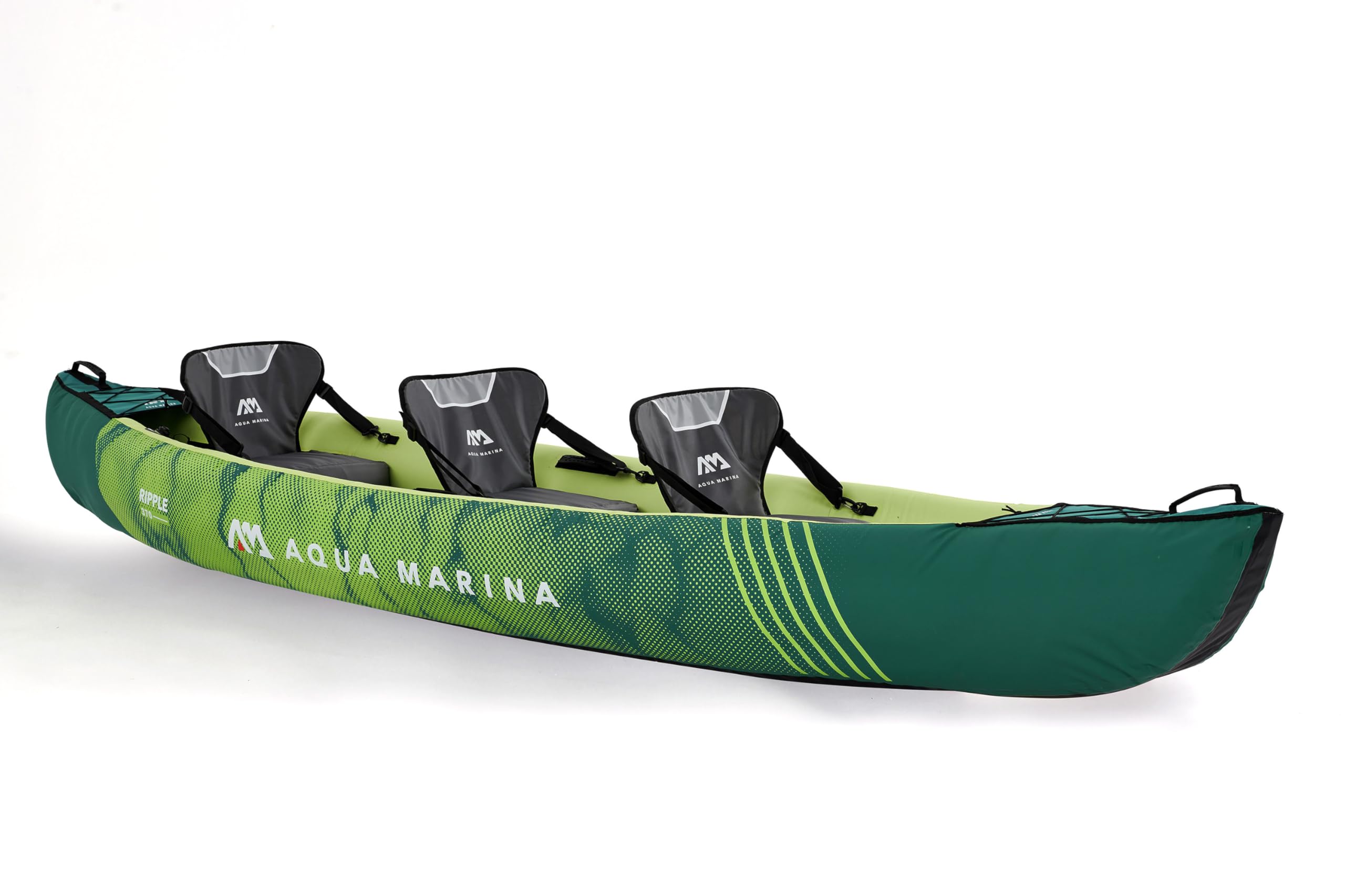 Aqua Marina , Kajak aufblasbar im Set für 2 – 3 Personen Ripple 2022 12‘2“ Paddelboot Kanu mit Paddel, Pumpe, Rucksack 370 x 85 cm