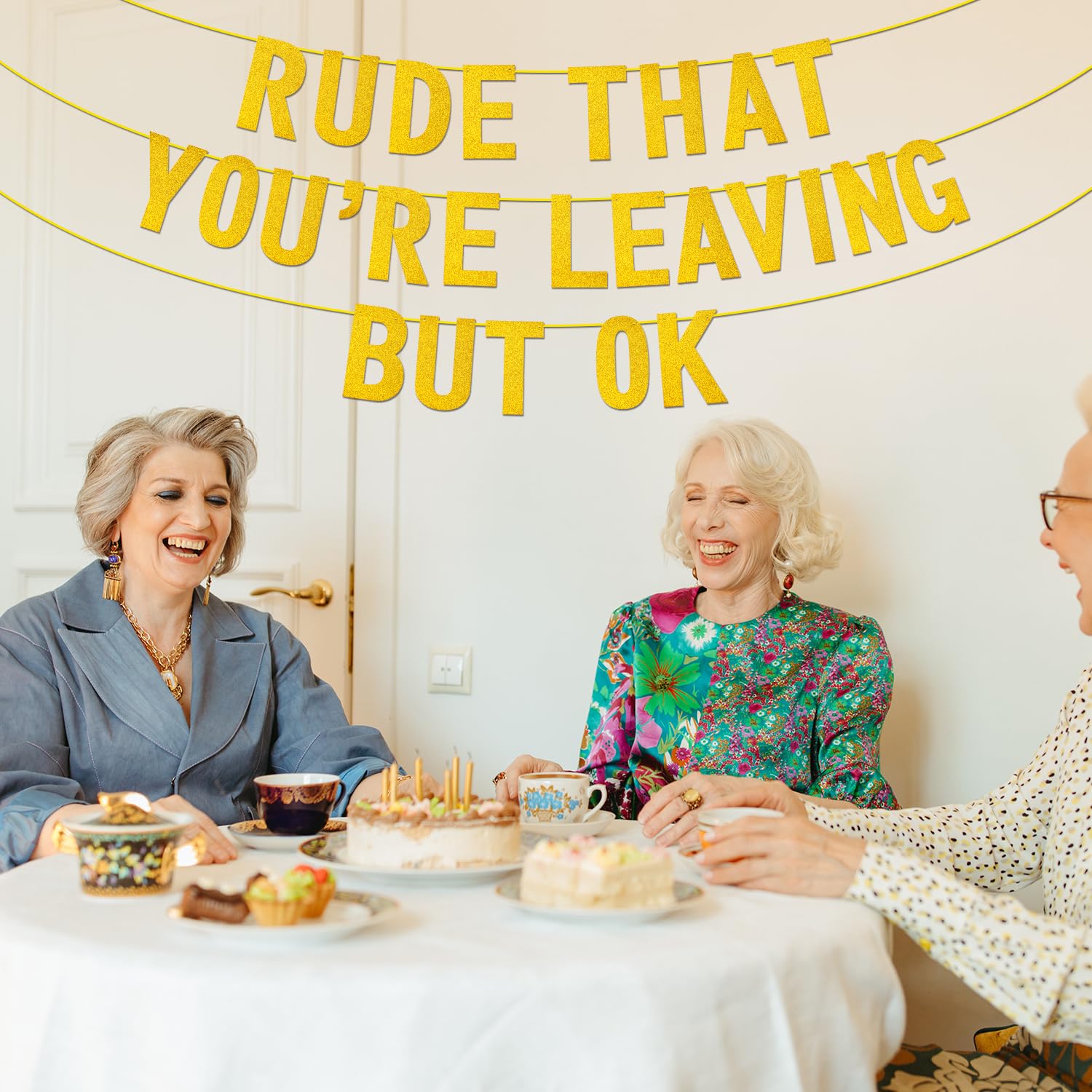 Bannière D'adieu Humoristique Pour Collègue - 'Rude That You're Leaving But OK' - Décorations De Fête De Départ Ou Retraite - 3 Chaînes De 3 M