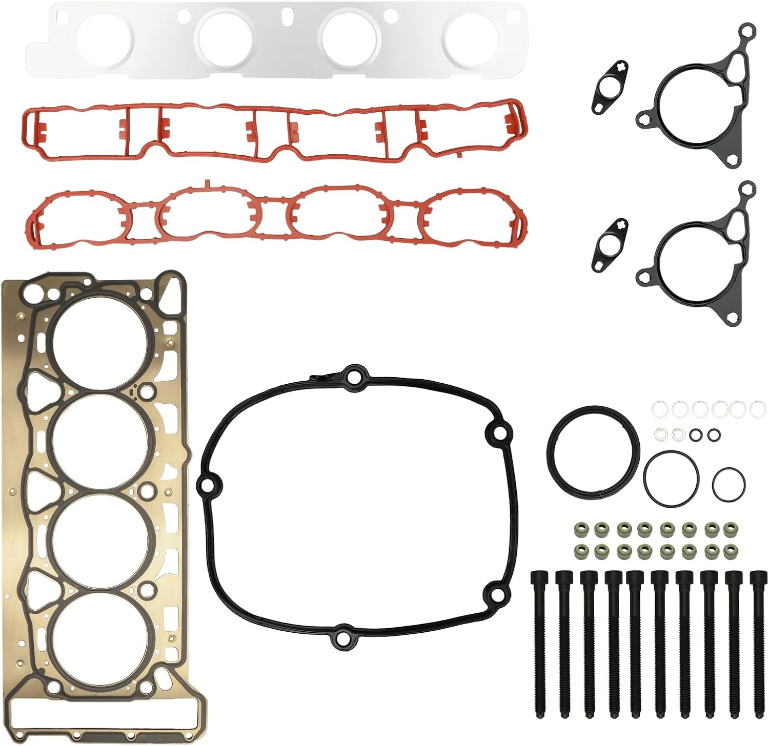 IRONTEK Head Gasket Kits fit for Audi (2006-2008 A3/ 2005-2009 A4/ 2005-2009 A4 Quattro/ 2008-2009 TT/ 2009-2015 TT Quattro) Cylinder Head Gasket Sets #HS1665