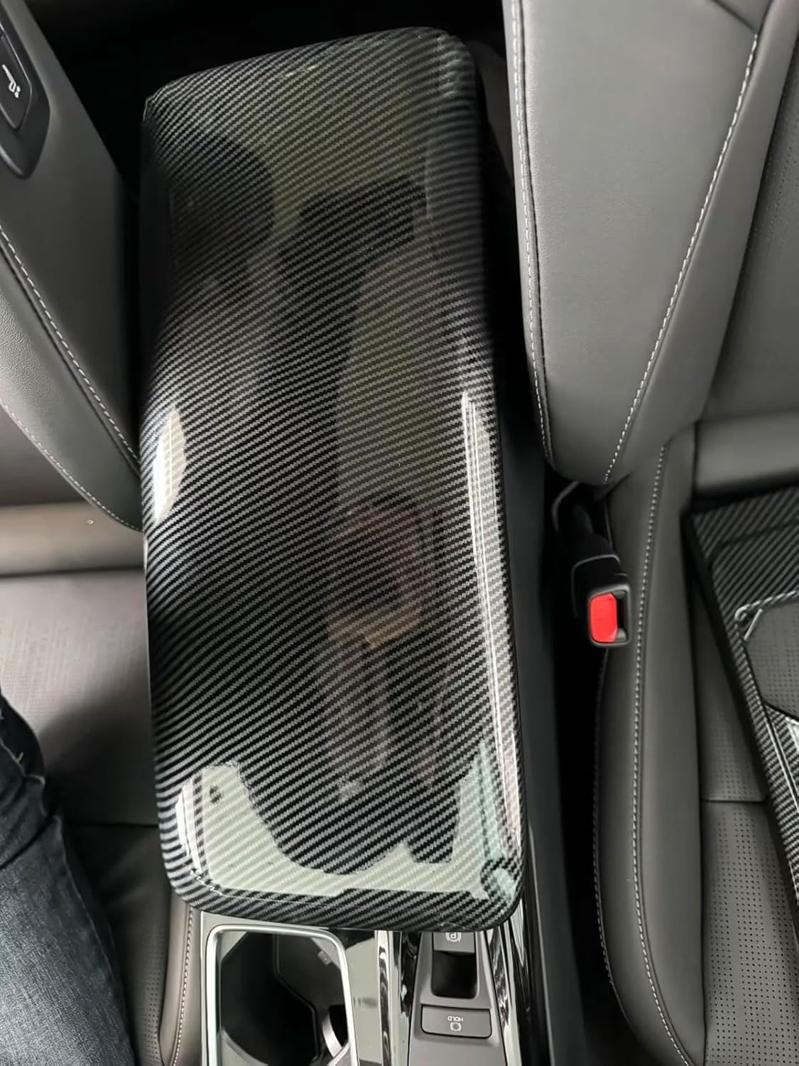 Armrest Box Cover Trim Compatible with Toyota Camry 2025 2026 Central Console Armrest Box Protector Interior Car Accessories ABS 1PC (Carbon Fiber Style)