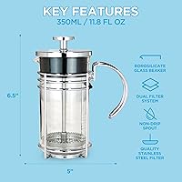 Vista 10 de GROSCHE Cafetera eléctrica con prensado francés, Vidrio transparente