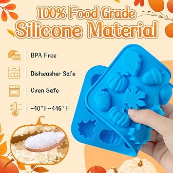 JOERSH Mini Fall Silicone Chocolate Molds, 2Pcs, 36-Cavity