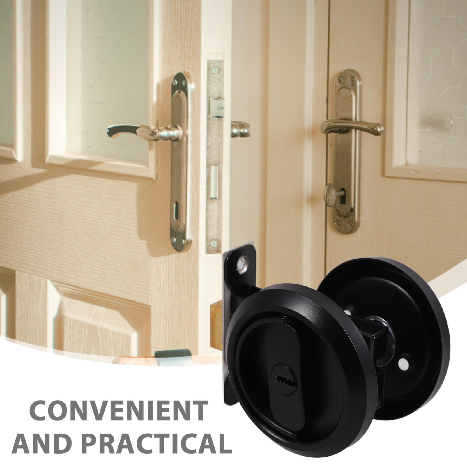 Mikikit Cerradura Empotrada de Puerta de Inoxidable Invisible Instalación para Dormitorios Baños y Cocinas Seguridad Adicional para Hogar